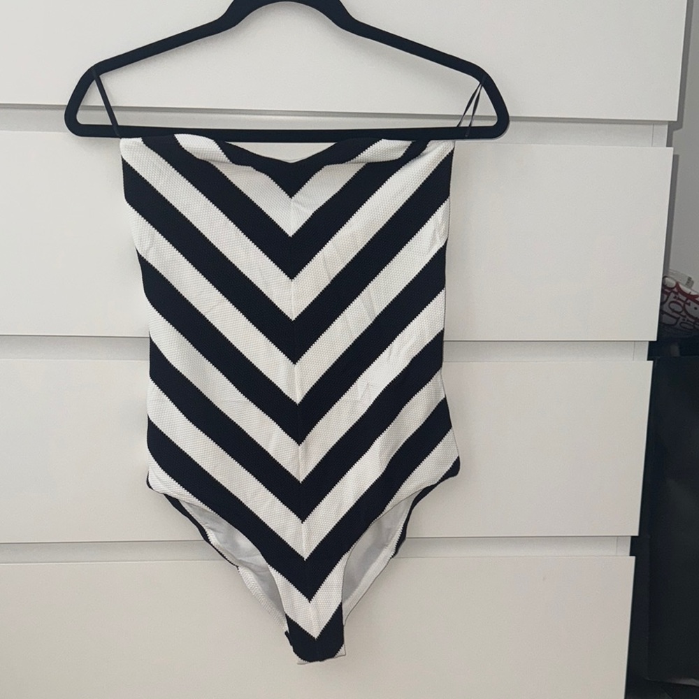 Barbie Black and White Chevron Bodysuit